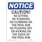 Signmission OSHA Notice, 5" Height, Caution No Sitting No Standing Sign, 5" X 3.5", Portrait OS-NS-D-35-V-10491 - alternate 1